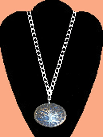 Colgante Cadena Arbol Azul oscuro
